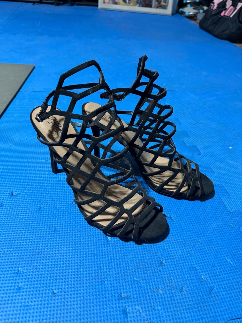 Mossimo Supply Co. Black Cage-Strap Stiletto Heels